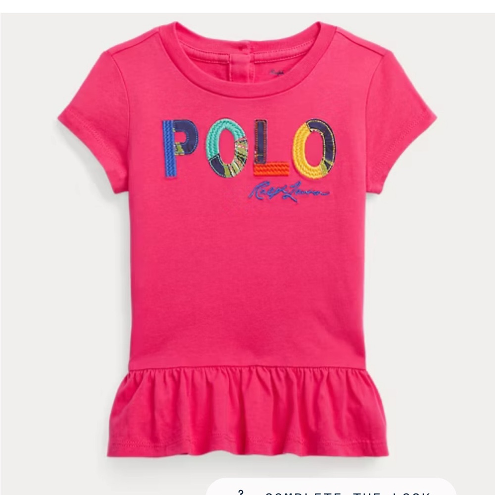 Ralph Lauren Polo Logo Cotton Jersey Peplum Top
Baby Girl size 3 months